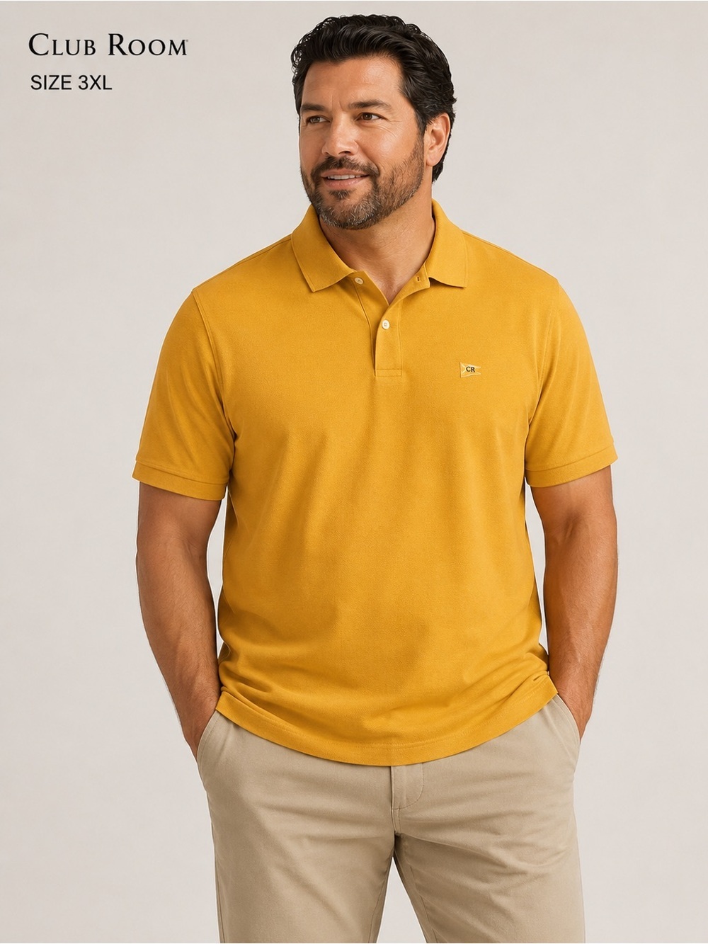 Club Room Yellow men Polo Shirt Classic Design/size 3XL